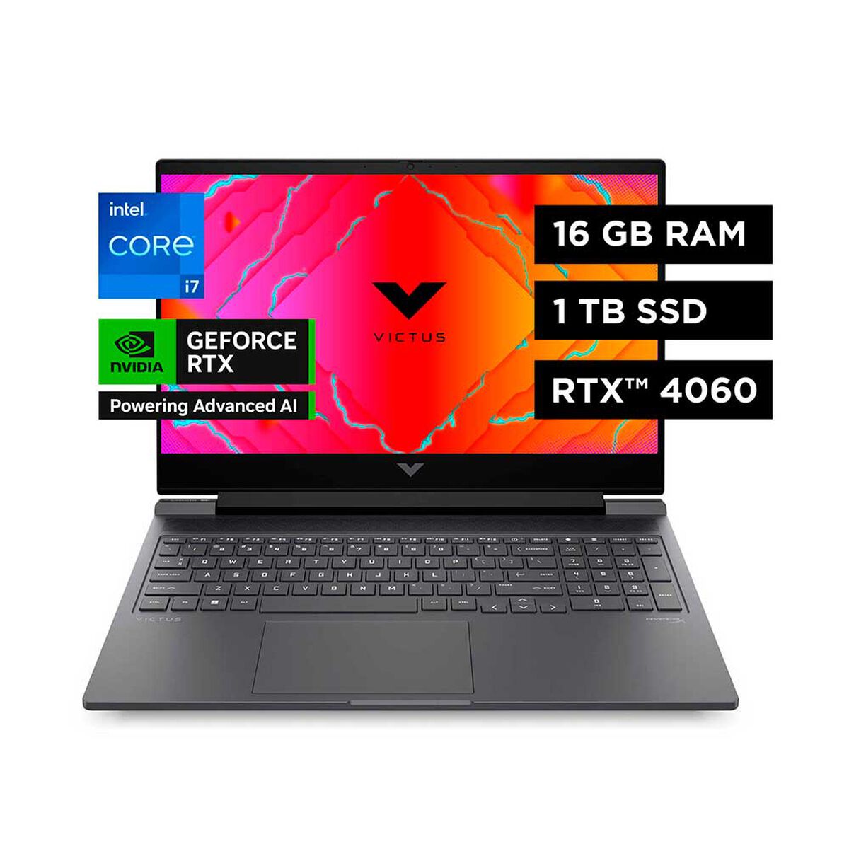 Notebook Gamer HP Victus 16-r1015la Intel Core i7 16GB 1TB SSD 16,1" NVIDIA RTX 4060