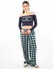 Pantalón Tartán Cintura Elasticada Mujer Icono