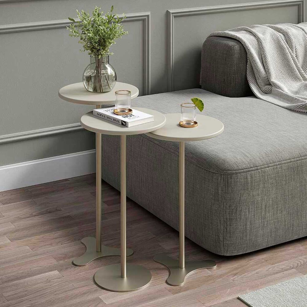 Set Mesas Decocasa Orb Champagne