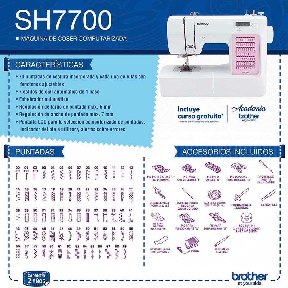 Máquina de Coser Computarizada Brother SH7700 | Abc