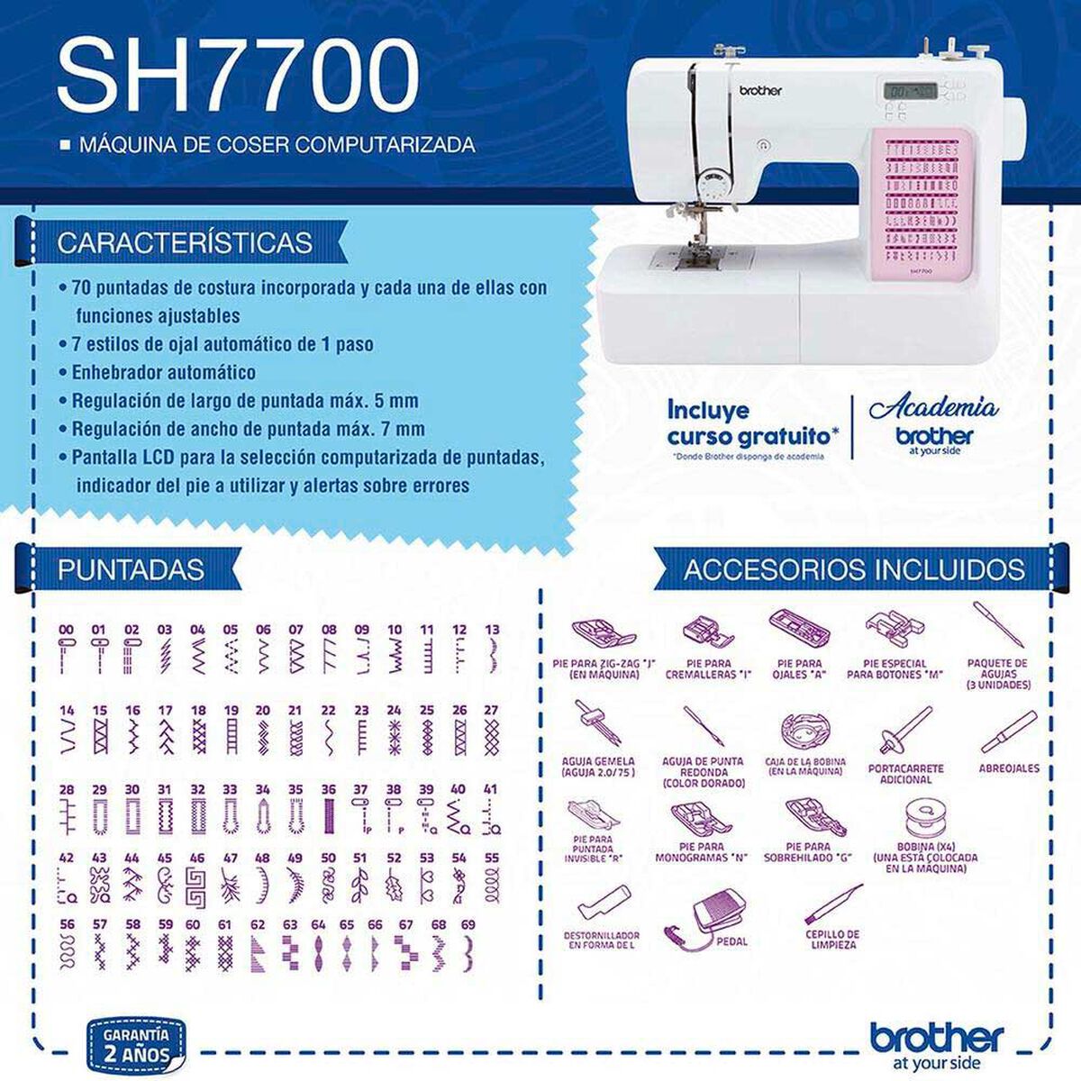 M&aacute;quina de Coser Computarizada Brother SH7700