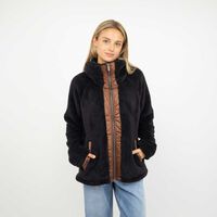 Polerón Peludo Mujer Icono Negro, Rosado