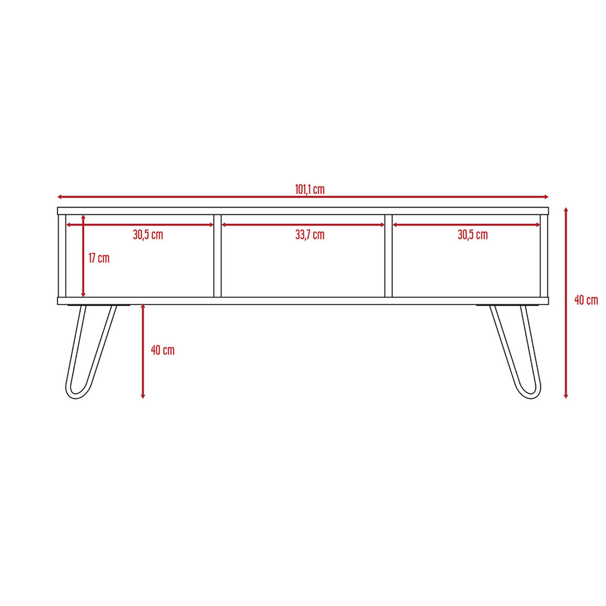 Combo Mesa de Centro + Rack + Buffet + Bar TuHome Vassel
