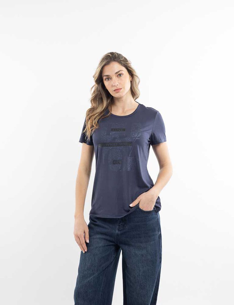 Polera Con Estampado Manga Corta Mujer Zibel
