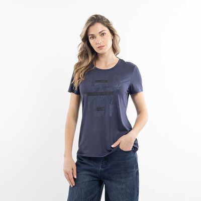 Polera Con Estampado Manga Corta Mujer Zibel