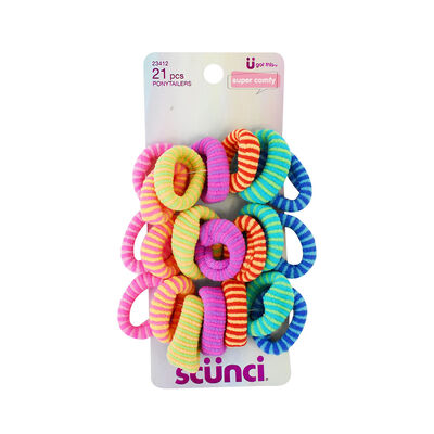 Set Elásticos de Tela Rayas Niña, 21 Piezas