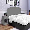 Combo Cama Europea Flex Base Dividida 2 Plazas Star + Respaldo + 2 Veladores Casanova 2 Plazas Gris