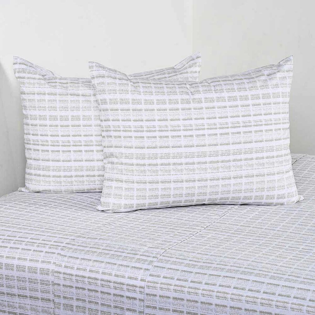 Juego de S&aacute;banas Elements & Co 200 Hilos 2 Plazas Terra Blanco