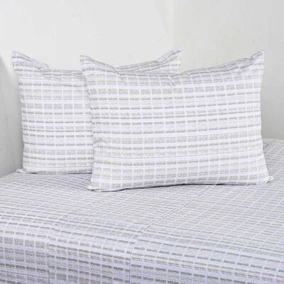 Imagen 1 del producto Juego de Sábanas Elements & Co 200 Hilos 2 Plazas Terra Blanco