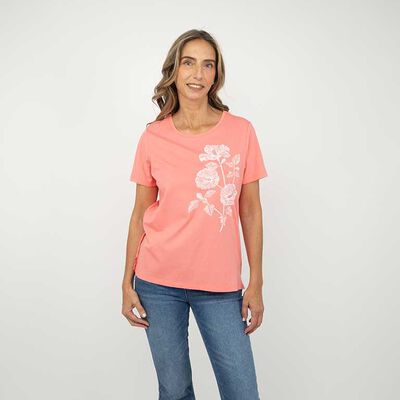 Polera Con Estampado Manga Corta Mujer Portman Club