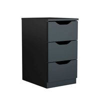 Velador Vekkahome Americano 3 Cajones Negro