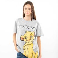 Polera Dibujos Animados Manga Corta Mujer Icono Gris, Marengo-1