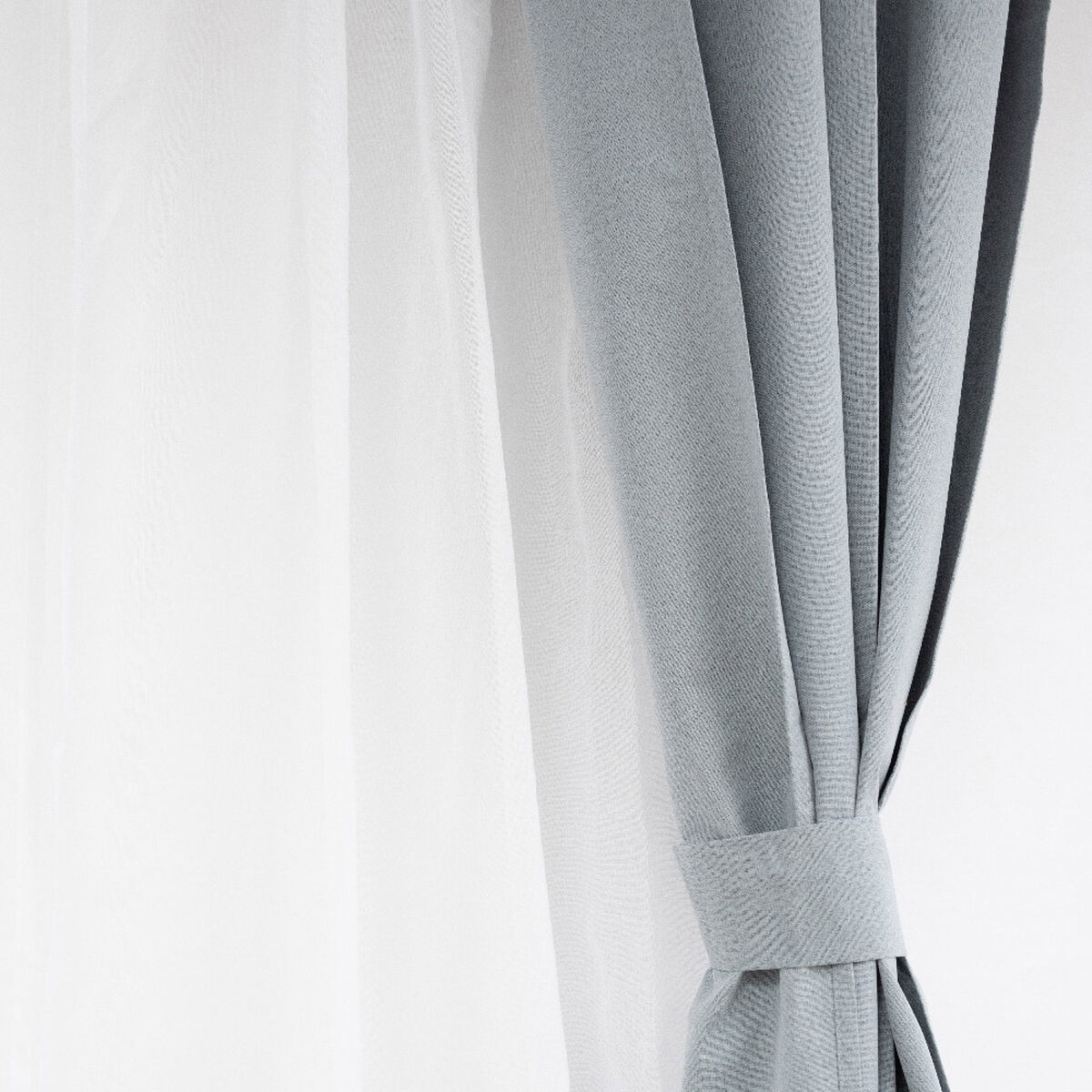 Set Cortina Doral Muguet 6 Piezas 140x220 cm Gris Perla