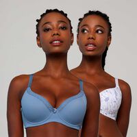 Pack 2 Sosten Copa C Intime Azul, Lavanda