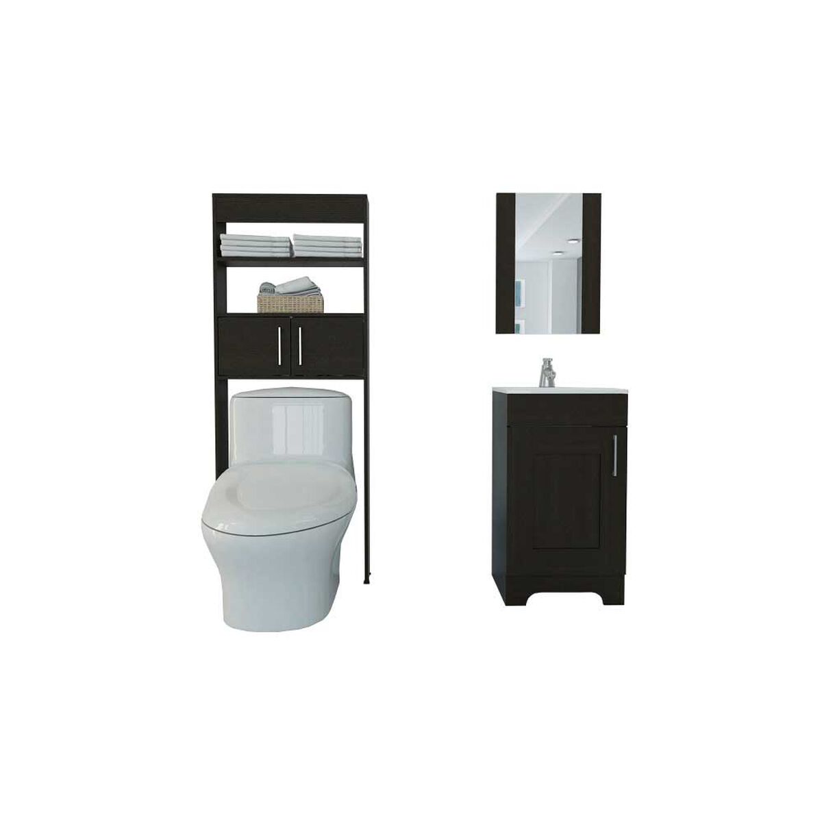 Combo Botiqu&iacute;n + Mueble Lavamanos TuHome My Bath Miel Wengue