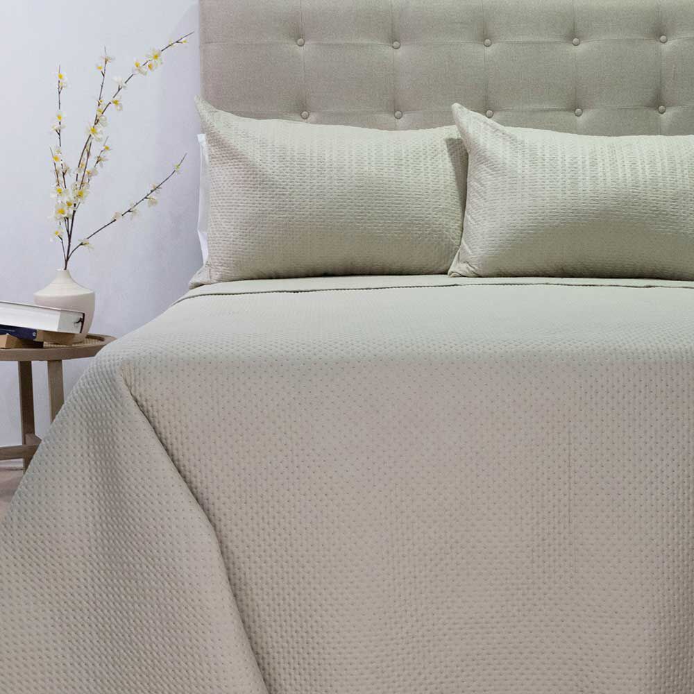 Quilt Doral 2 Plazas Liso Deluxe Beige
