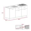 Mueble de Cocina Lavaplatos TuHome Gante 3 Puertas 2 Cajones Rovere Niebla