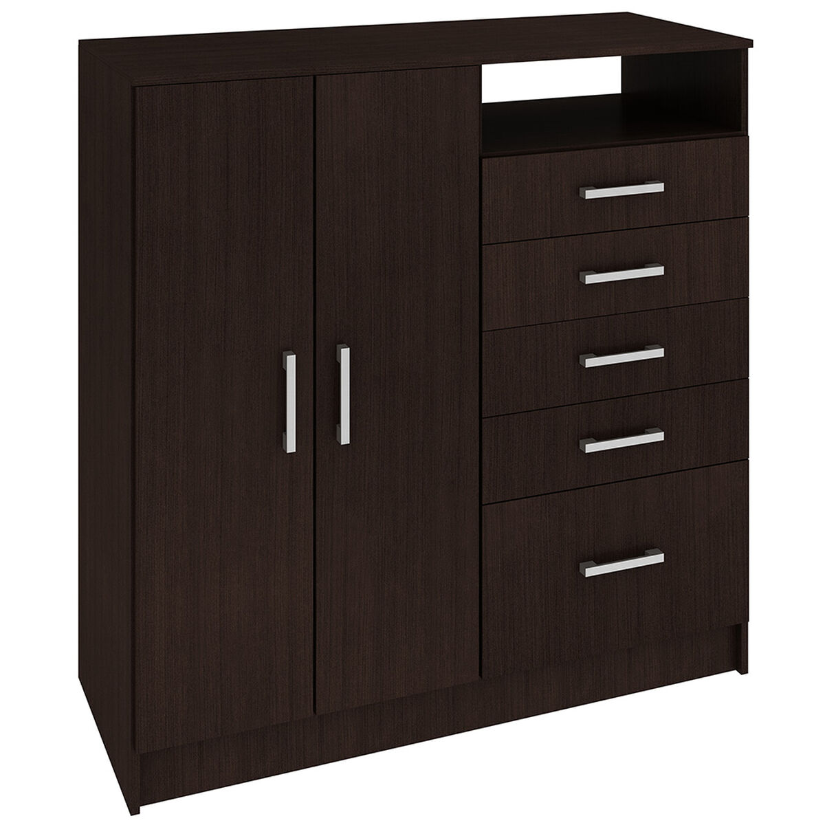 Cómoda Clóset Jdo & Design 5 Cajones 2 Puertas Tabaco