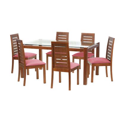 Juego de Comedor Latam Home Barcelona 6 Sillas Rosa