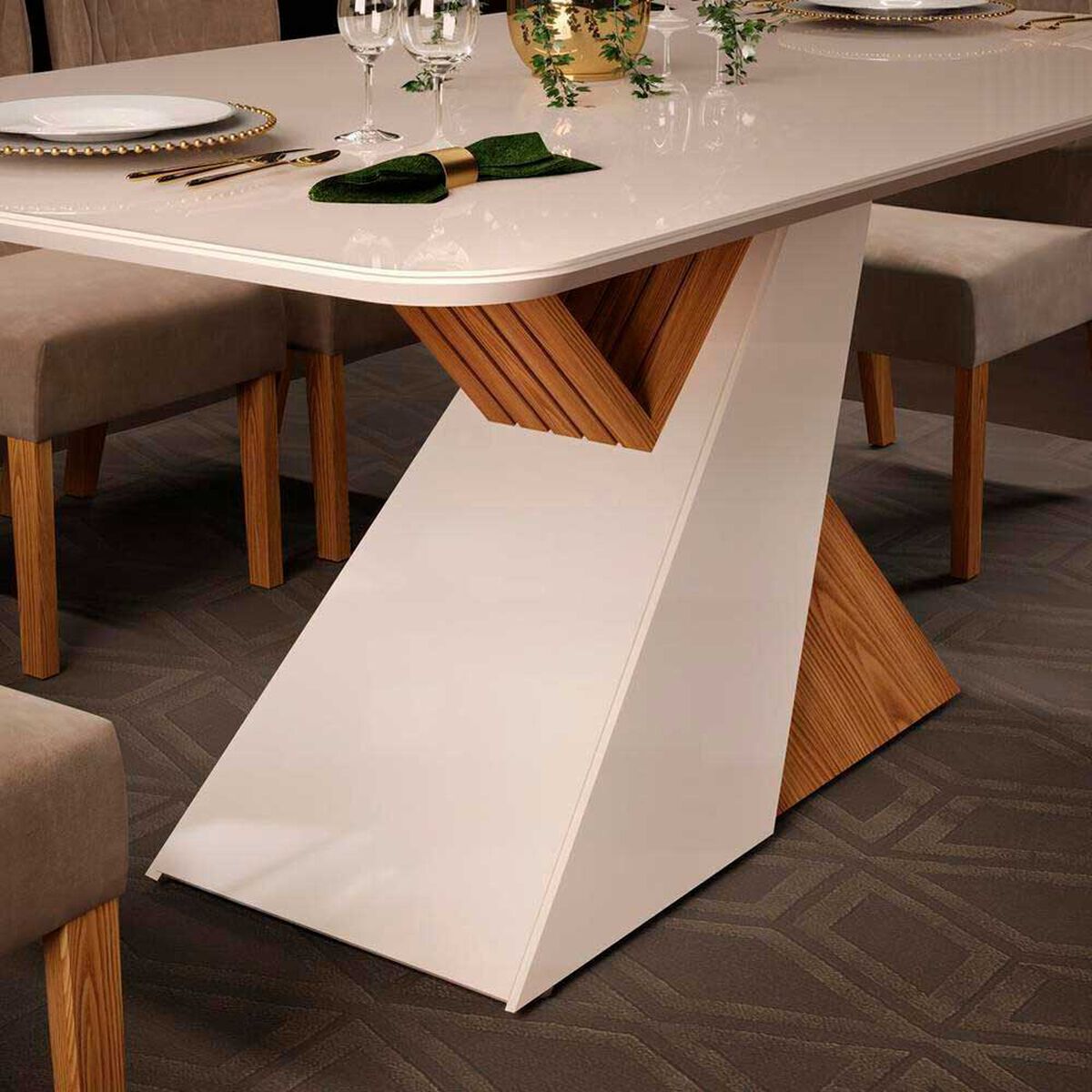 Juego de Comedor Altavision Vega 6 Sillas Blanco