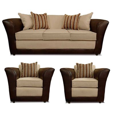 Imagen 1 del producto Juego de Living Elegant Detail Minesota Sofá 3 Cuerpos + Dos Sillones 1 Cuerpo Beige