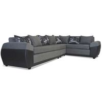 Sofá Seccional Modular Elegant Detail Houston 7 Cuerpos Negro Gris