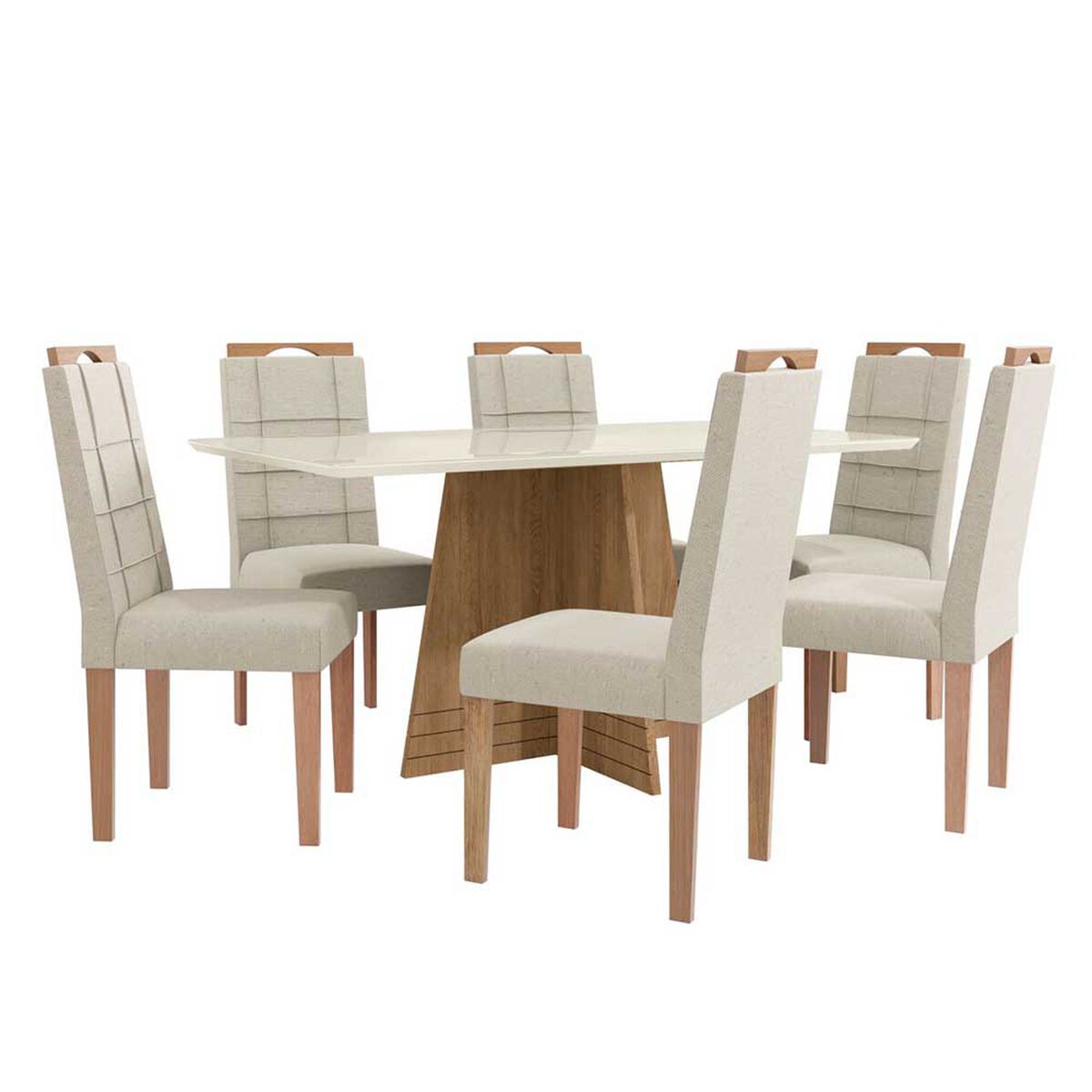 Juego de Comedor Yardas Novara 6 Sillas Off White
