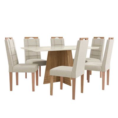 Imagen 1 del producto Juego de Comedor Yardas Novara 6 Sillas Off White