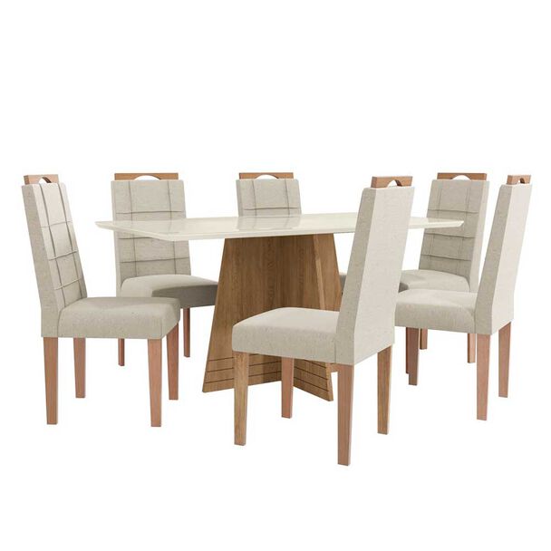 Juego de Comedor Yardas Novara 6 Sillas Off White