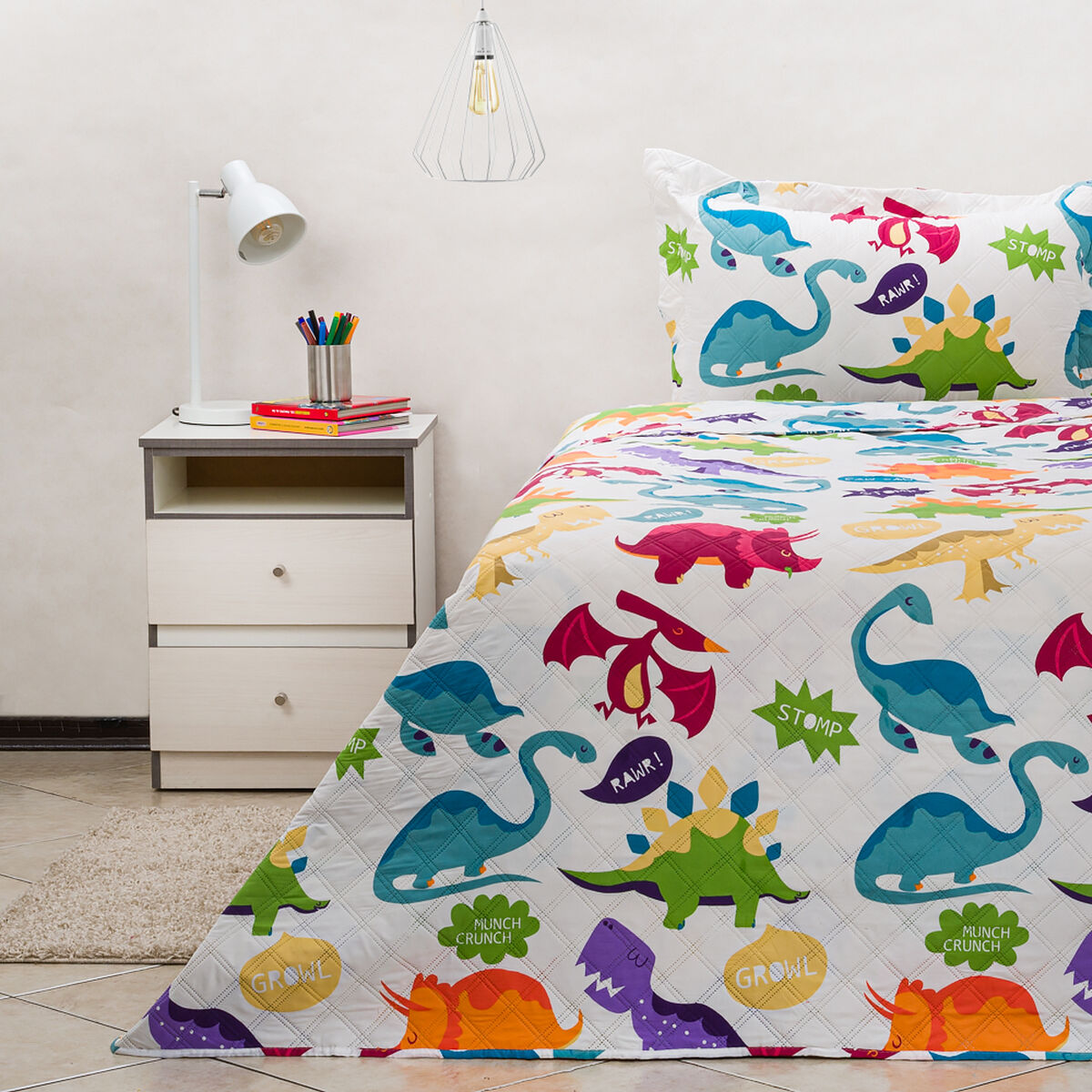Cubrecama Estampado Dino 1,5 Plazas
