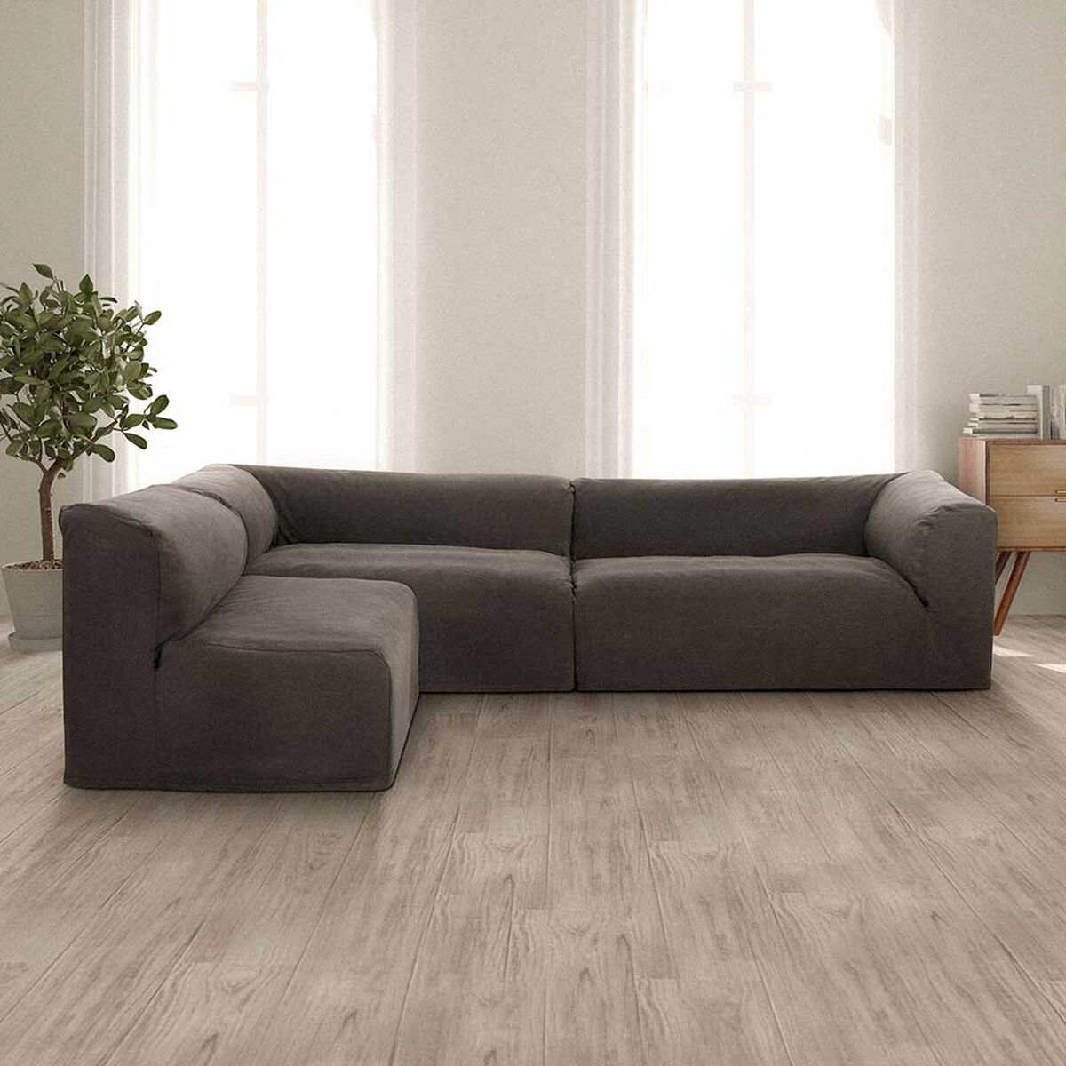 Seccional CIC Relax Sillón 1 Cuerpo + Dos Sofás 2 Cuerpos Gris