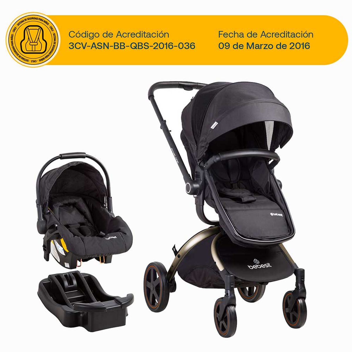 Coche Travel System F8006 DoradoSX Bebesit