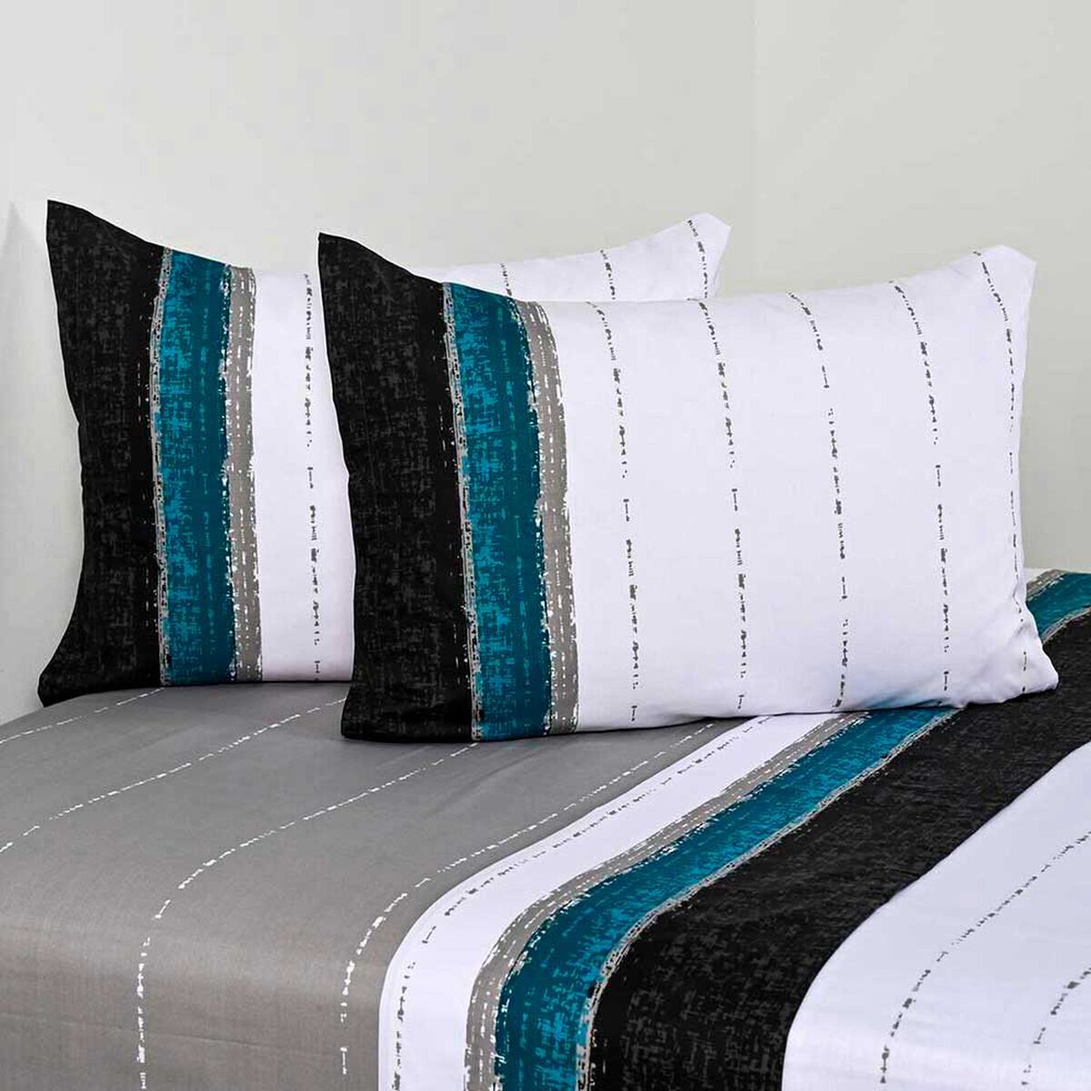 Juego de S&aacute;banas American Family 144 Hilos 2 Plazas Dober Negro