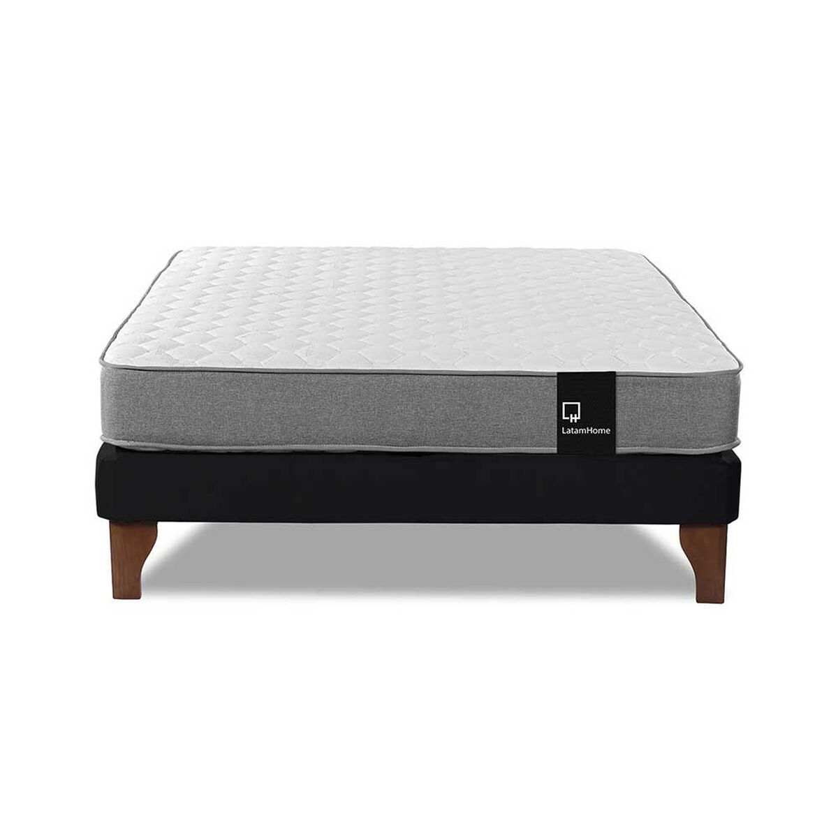 Cama Europea Latam Home Full Zen Best Tela Velvet Negro
