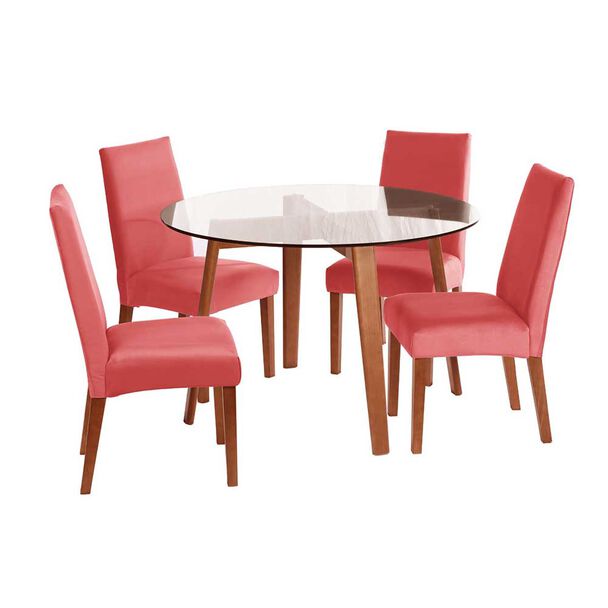 Juego de Comedor Latam Home Valencia 4 Sillas Rosa