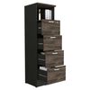 Mueble Archivador TuHome Home Office 4 Cajones Negro Soft Coñac