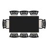 Juego de Comedor Casanova New Barcelona 6 Sillas + 2 Sitiales Negro Beige
