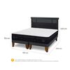 Cama Europea CIC Base Dividida King S&uacute;per Premium + Respaldo Dublin Negro