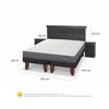Cama Europea CIC Base Dividida King Anatomic + Respaldo + 2 Veladores Dublin