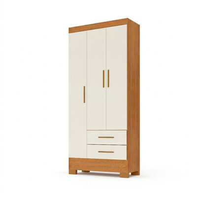 Closet Altavision Rio Grande Off 3 Puertas 2 Cajones Café Blanco