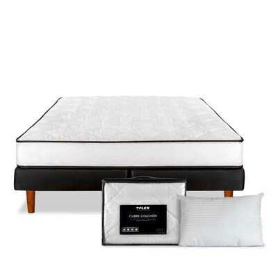 Imagen 2 del producto Cama Europea Flex 2 Plazas New Simple + Almohadas + Cubrecolchon Básico