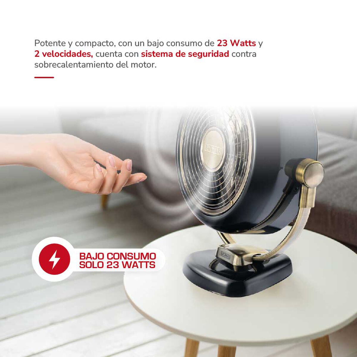 Ventilador de Mesa Thomas TH-12BNM Bronce/Negro