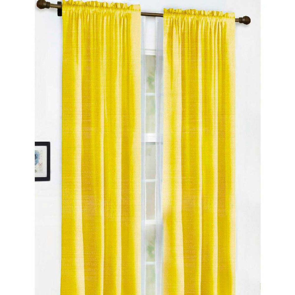 Combo Cortinas Doral Agatha 220 x 140 cm Mostaza