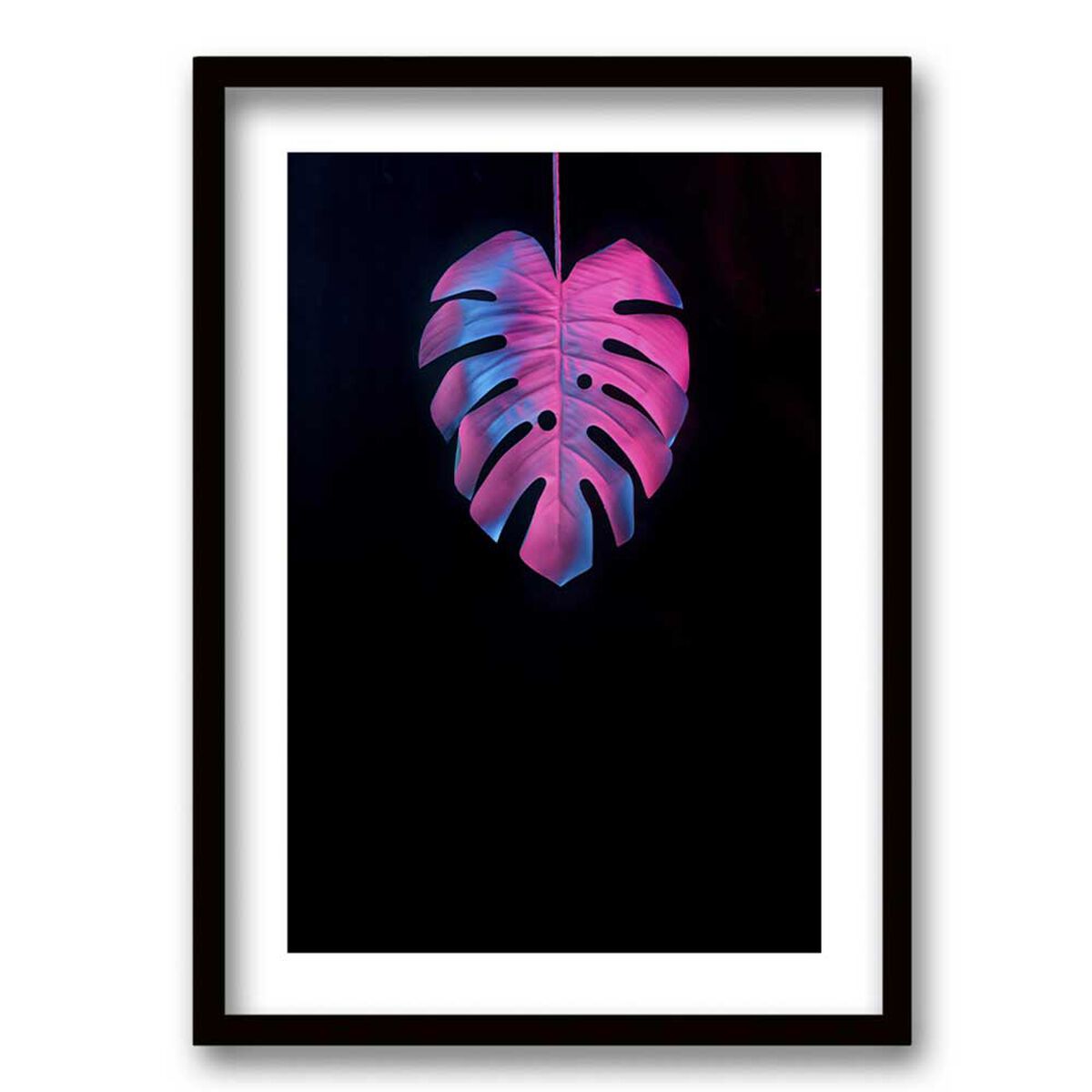 Cuadro Decorativo Retela Hoja Neón 50 x 35 cm