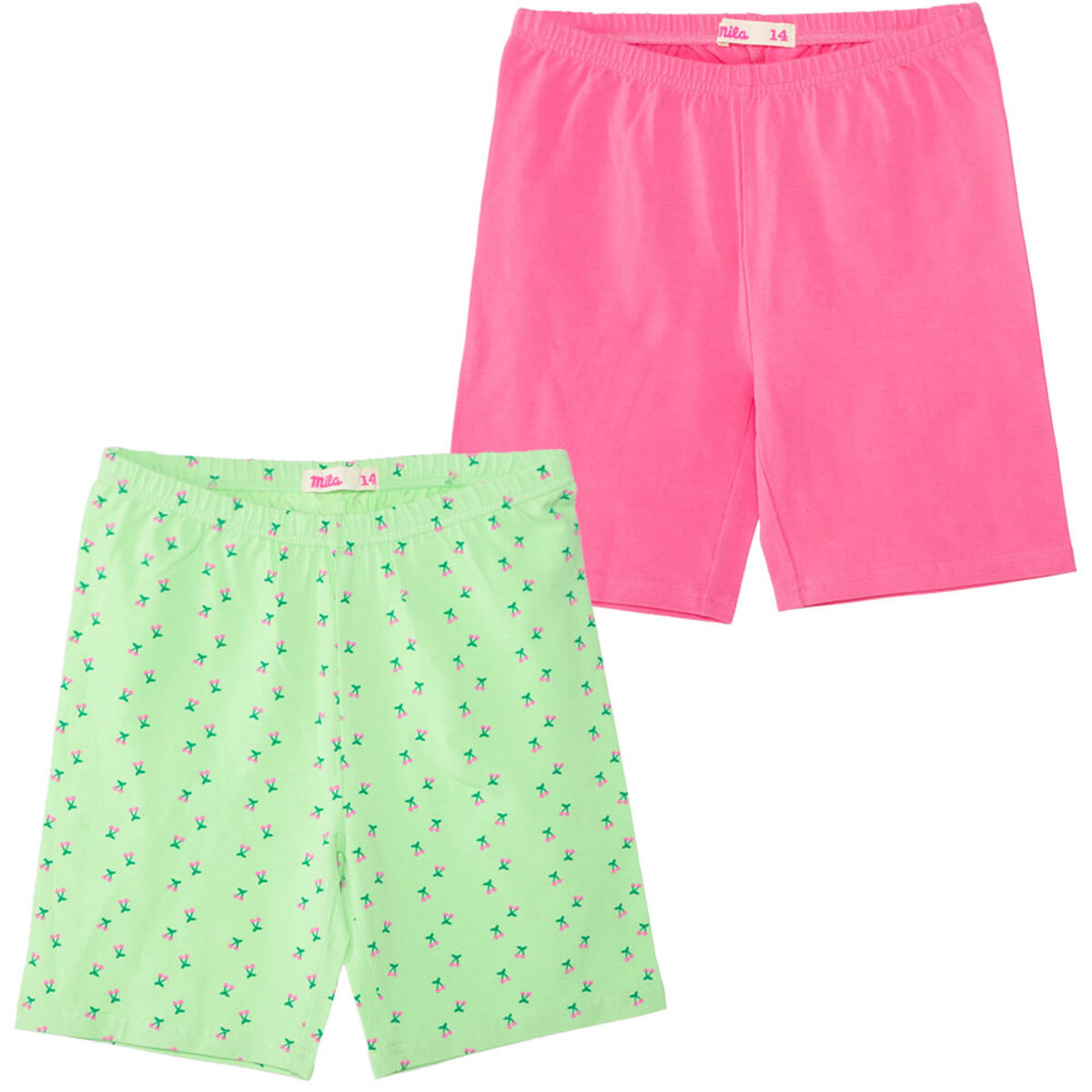 Pack 2 Calza Estampada Corta de Algodón Niña Mila