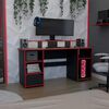Escritorio Gamer TuHome Keria Wengue Y Rojo