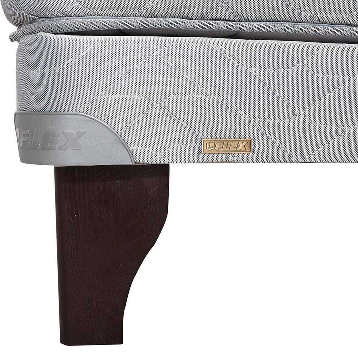 Cama Europea 2 Plazas  Threrapedic M&aacute;s Gris + Set Maderas  Florencia