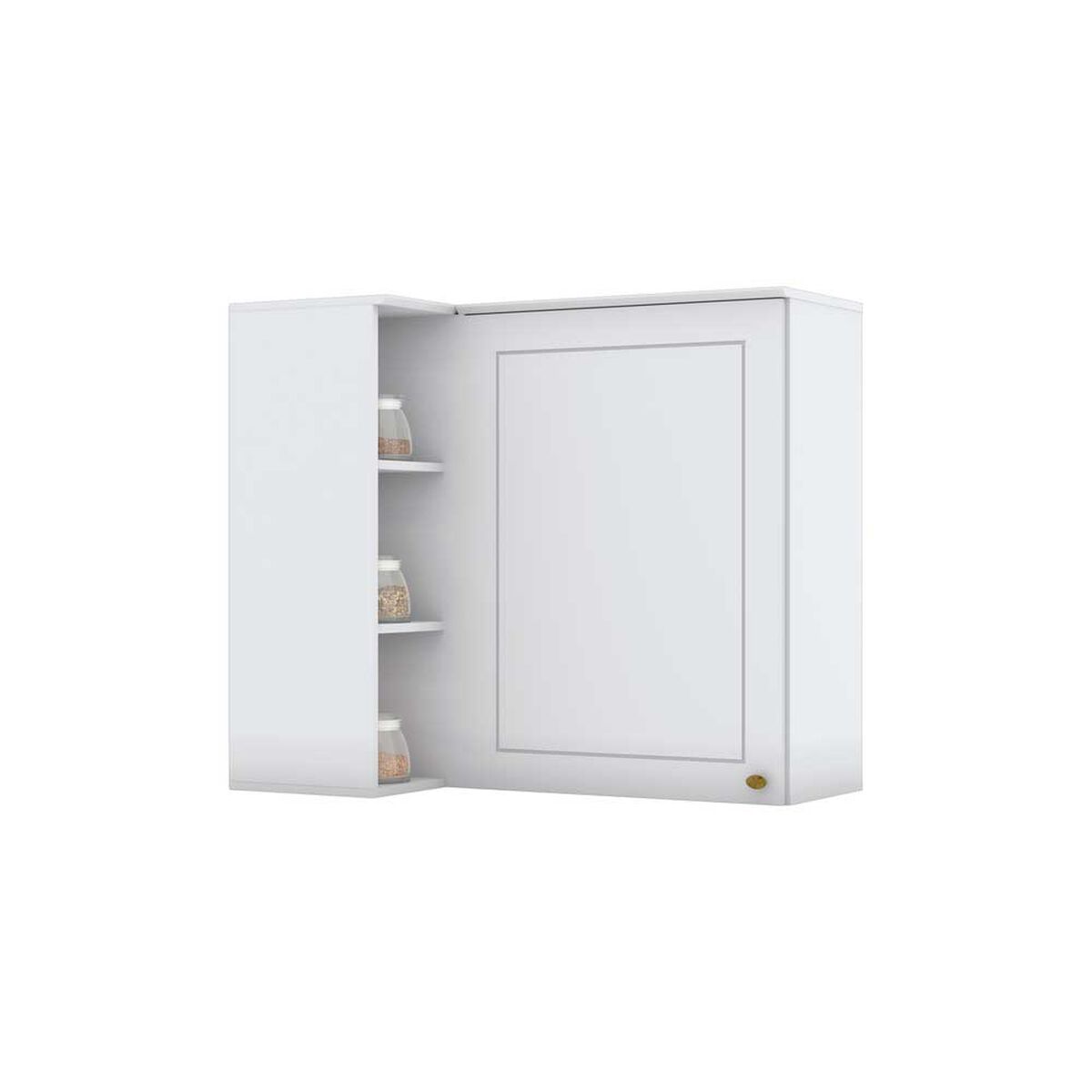 Combo Cocina Esquinero Mueble Aéreo + Base Americana Blanco