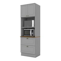 Mueble de Cocina Home Mobili Americana 2 Cajones 2 Puertas Gris