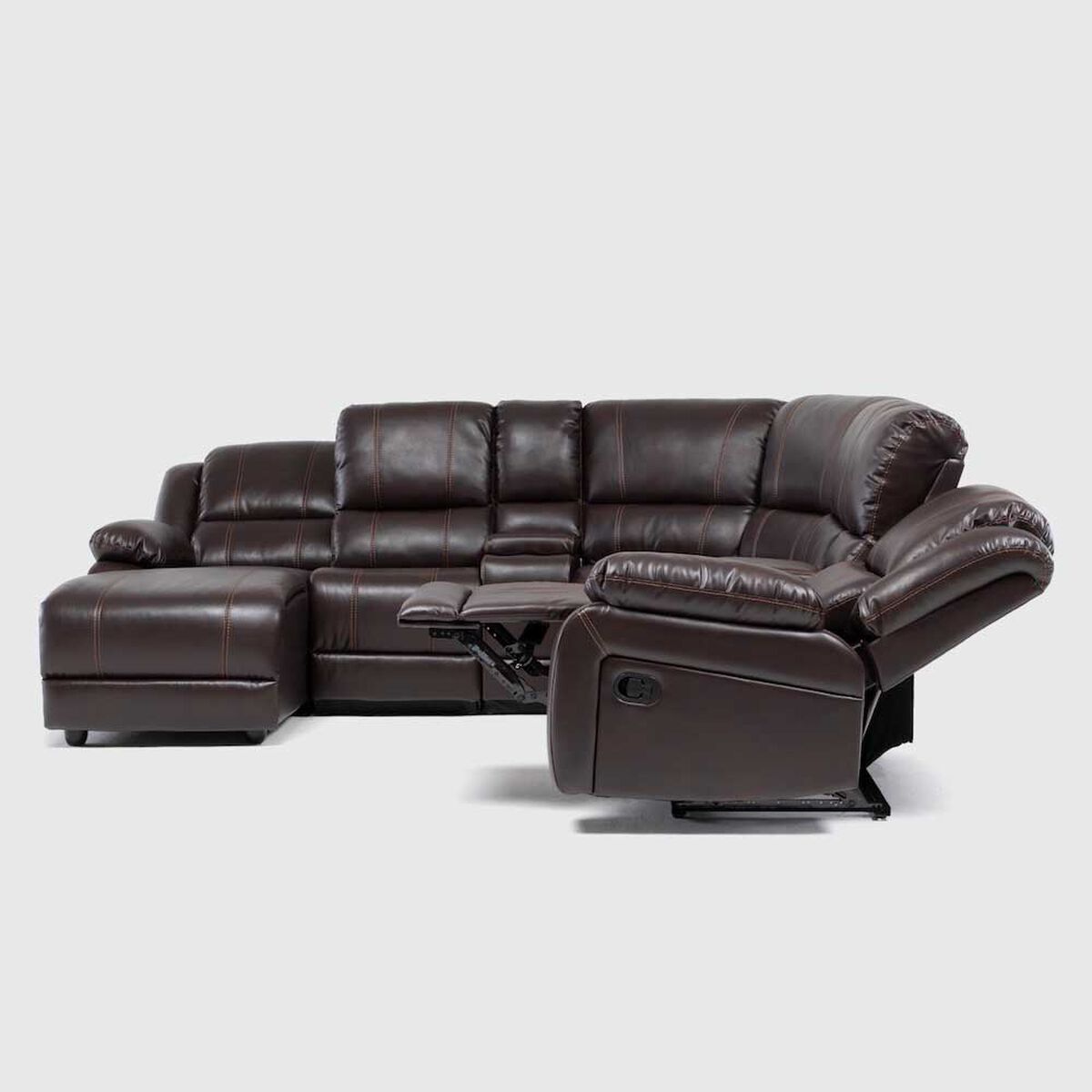 Sof&aacute; Seccional Izquierdo Daniels 5 Cuerpos Caf&eacute;